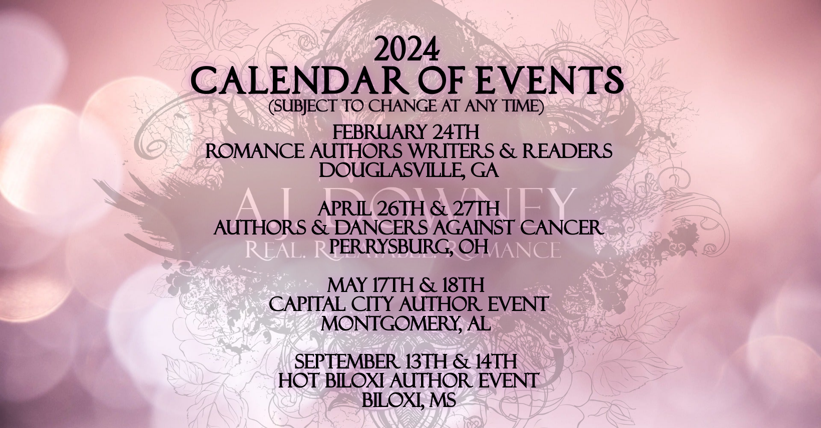 Appearances Real Relatable Romance   2024 Calendar Of Events Updated 